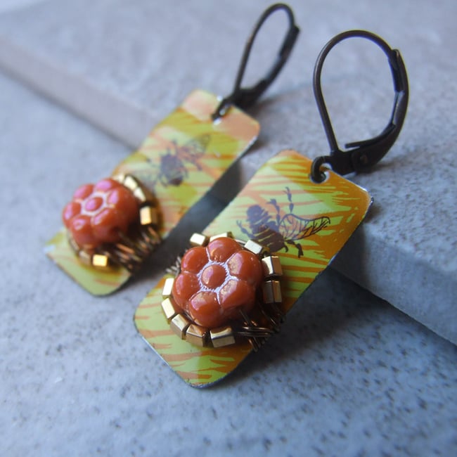 Sweet Honey Bee Earrings
