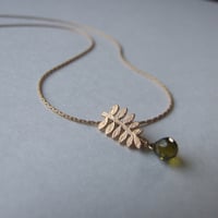 Image 1 of Tiny Fern Necklace (Gold)