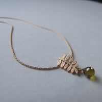 Image 2 of Tiny Fern Necklace (Gold)