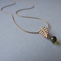 Image 3 of Tiny Fern Necklace (Gold)