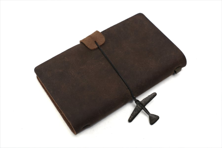 Image of Handmade Leather Journal, Journals for Men, Leather Notebook, Rustic Leather Diary 00002
