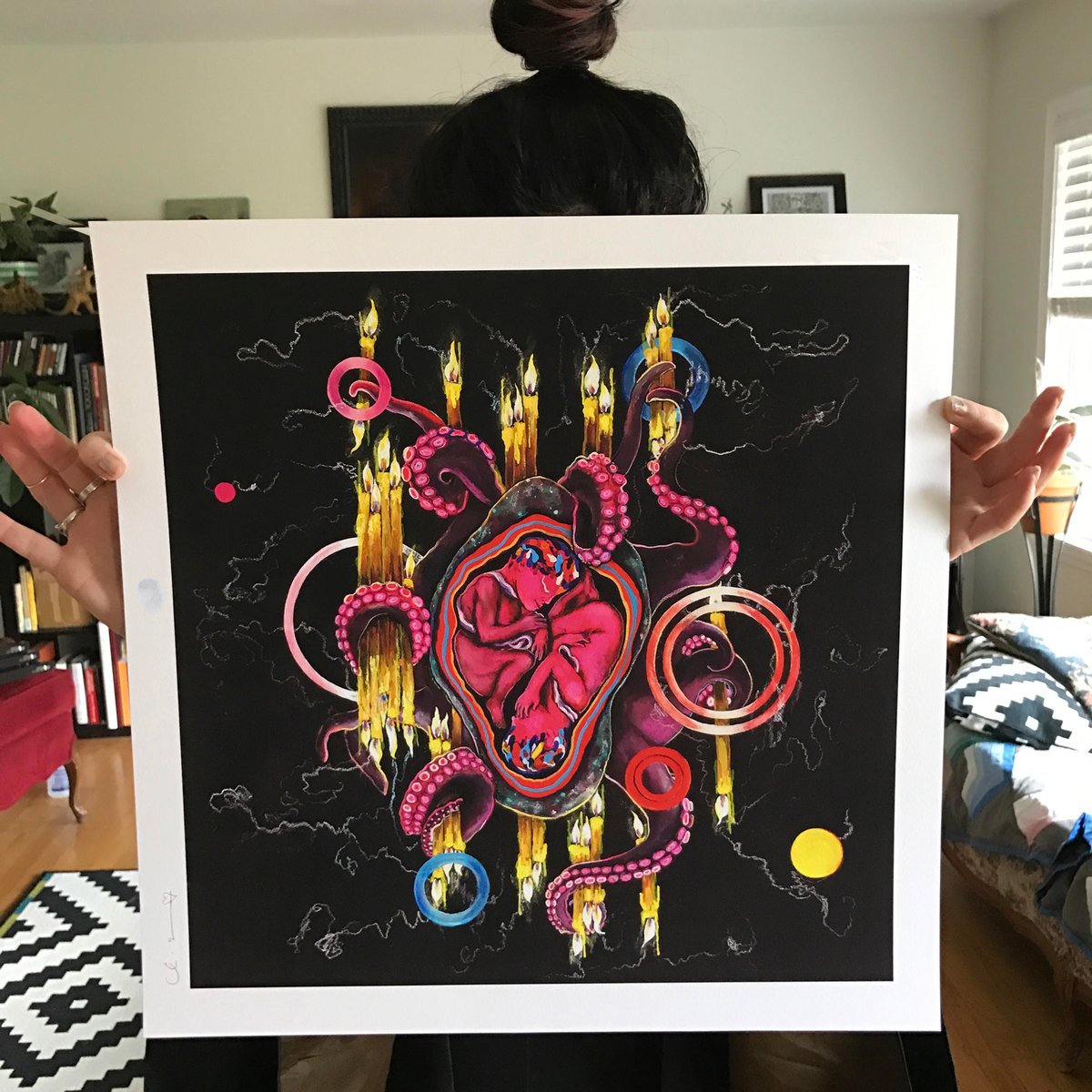 Image of "Twin Flames" 17"x17" Giclee Fine Art Print (Limited Edition of 25)