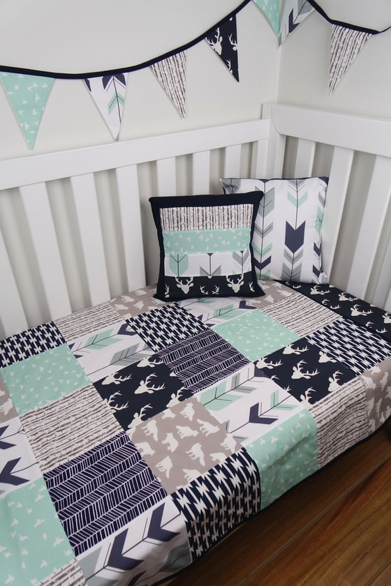 Image of Navy & Mint Woodland Nursery Collection
