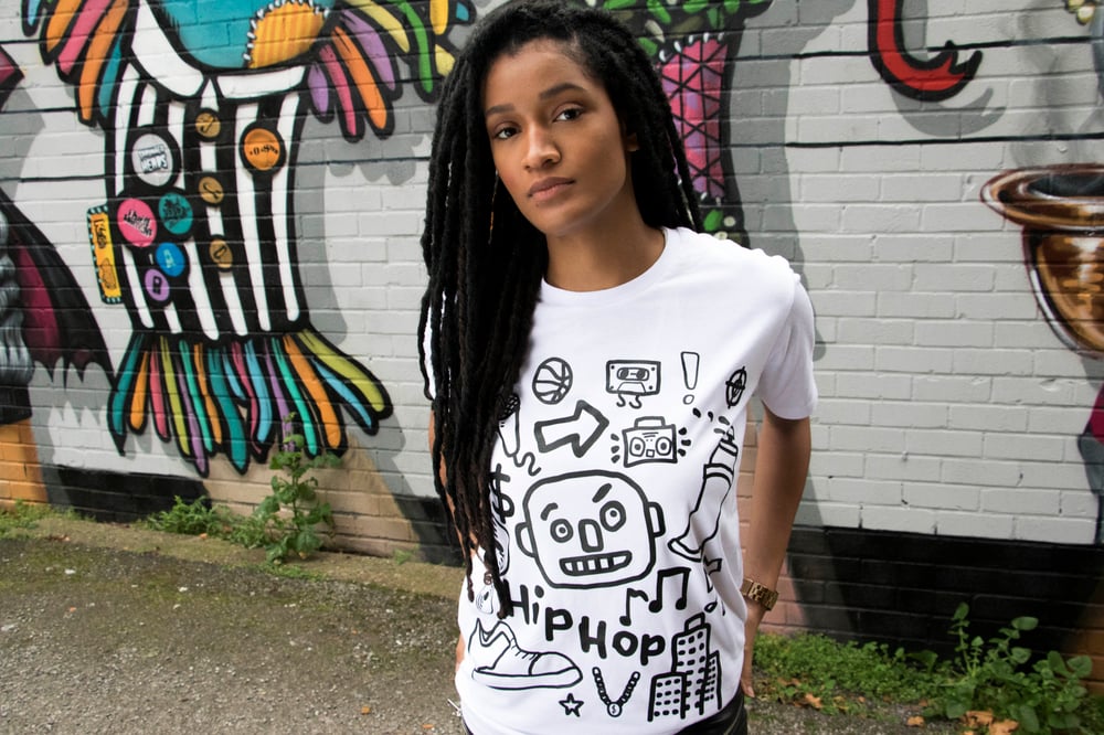 Image of White Graffiti Doodle T-Shirt 