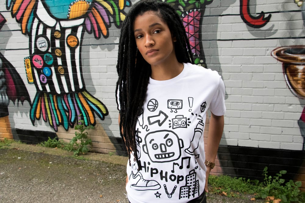 Image of White Graffiti Doodle T-Shirt
