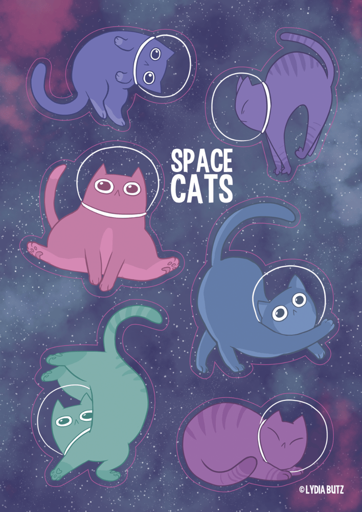 Image of Space Cats v.2 - Stickers