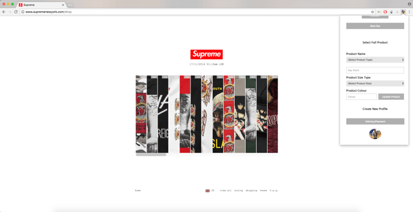 Image of SUPREME AUTO-CHECKOUT BOT