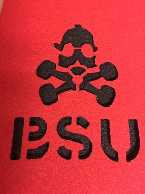 Image of BSU Black, Hazard, Red, White, Yellow, Pink, Blue, Fl Green Laser Cut Griptape