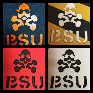 Image of BSU Black, Hazard, Red, White, Yellow, Pink, Blue, Fl Green Laser Cut Griptape