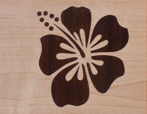 Image of Serving Board with Hibiscus Flower Inlay