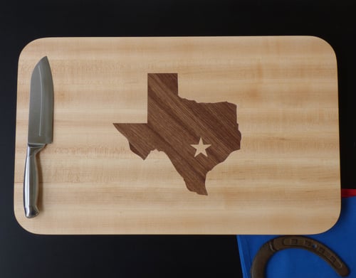 Image of Large Cutting Board with Texas State Inlay