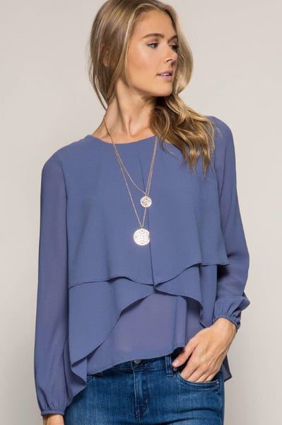 Image of Long Sleeve Drape Top