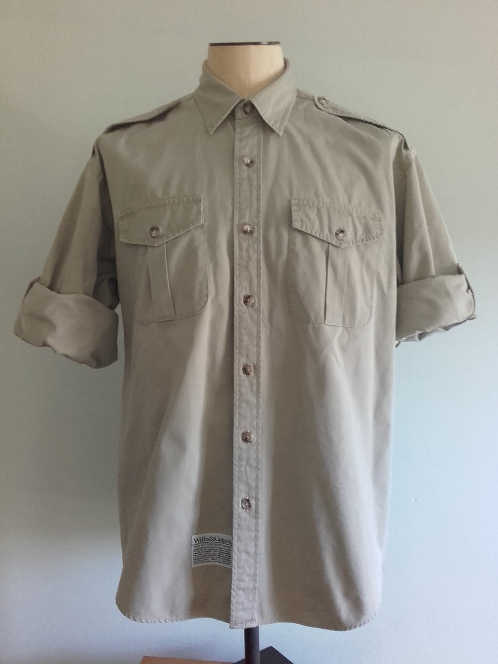 Willis & Geiger | Bush Poplin Safari Shirt | Large | Flute & Rye