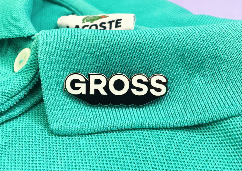 Image of GROSS 1.5" hard enamel pin