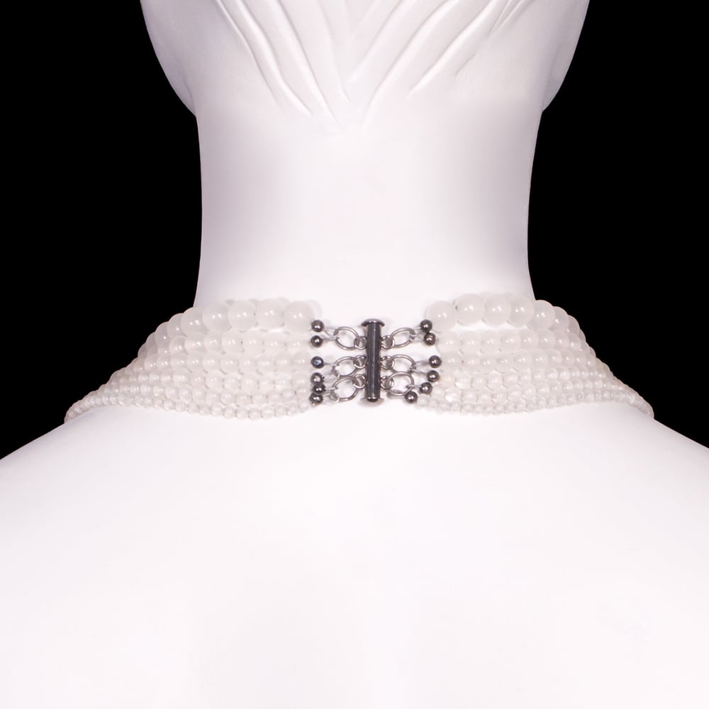 Image of Six Strand Clear Beaded Necklace