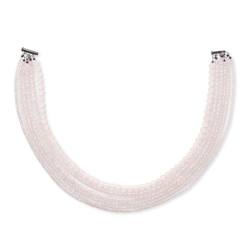Image of Six Strand Clear Beaded Necklace
