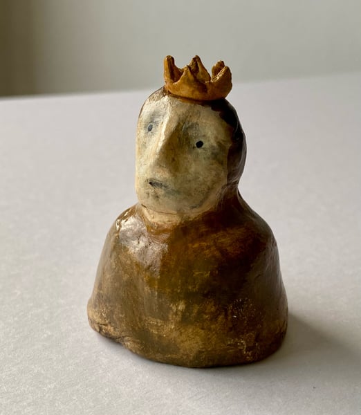 Image of A small king of a forgotten kingdom  - sculpted clay portrait