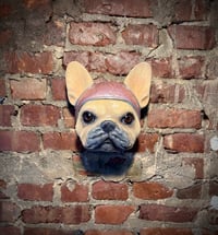 Image 1 of Colin Christian Sculpture “Frenchie Space Dog” in Tan