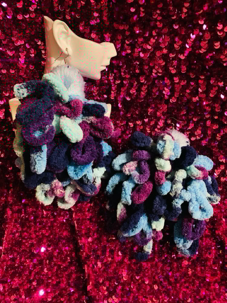 Image of Light Blue Galaxy Earrings