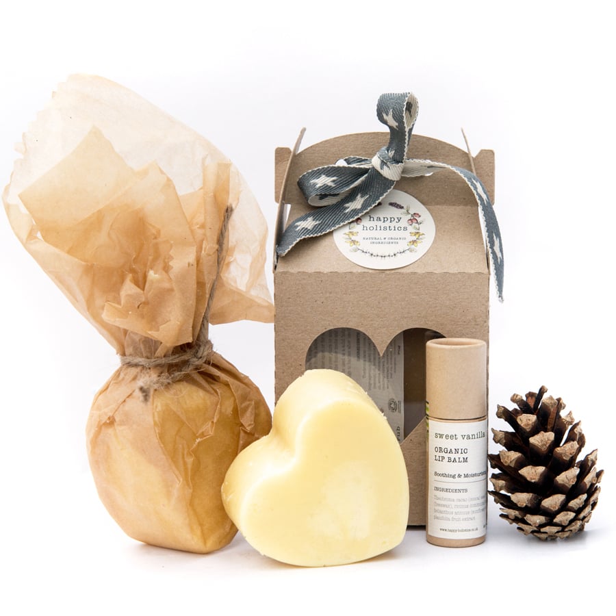 Image of Organic Soil Association Massage Bar and Lip Balm Gift Set