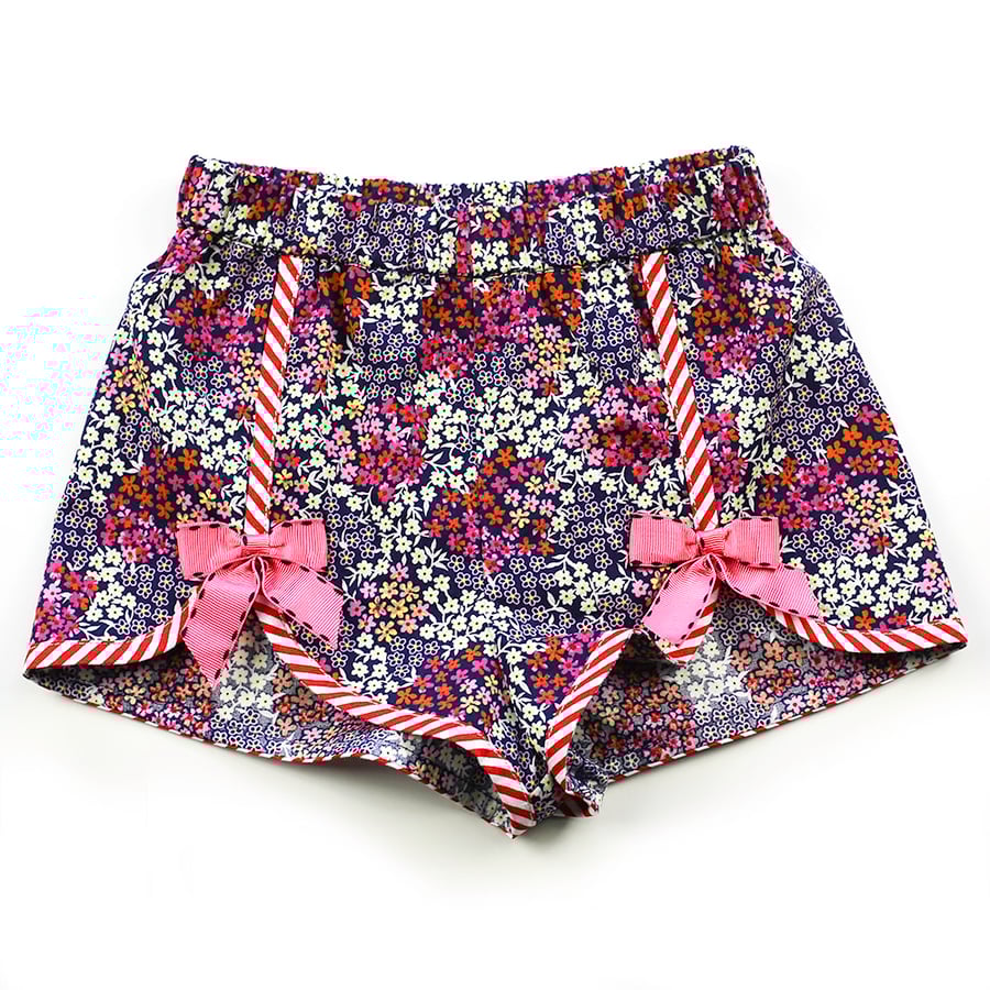 Image of Polly Vintage Bow Shorts - Mulberry 