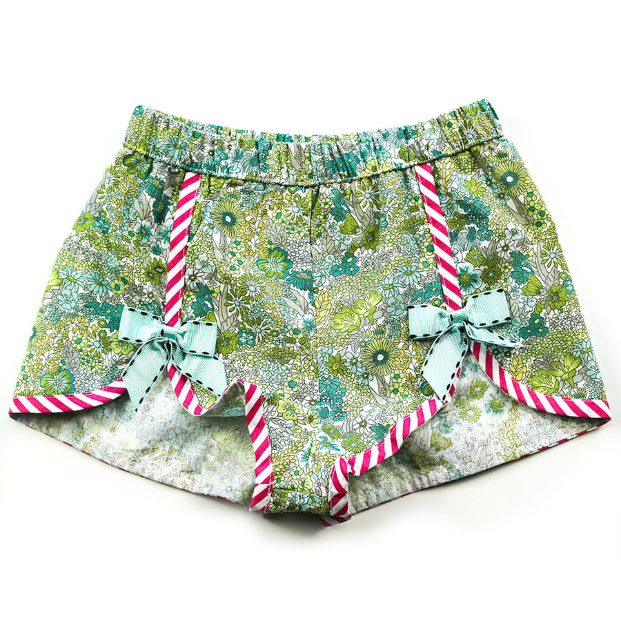 Image of Polly Vintage Bow Shorts - Forest