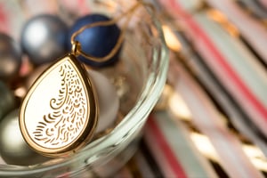 Image of Teardrop Paisley Essential Oil Diffuser Necklace