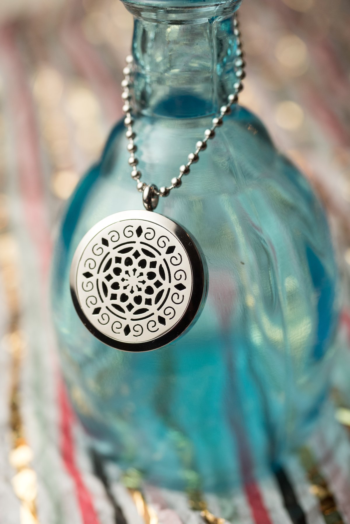 Image of Norge Lotus Essential Oil Diffuser Necklace