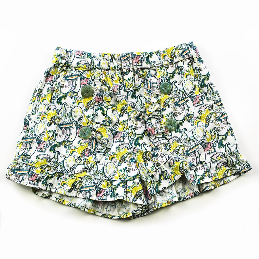 Image of Clementine Vintage Ruffle Shorts - Paisley