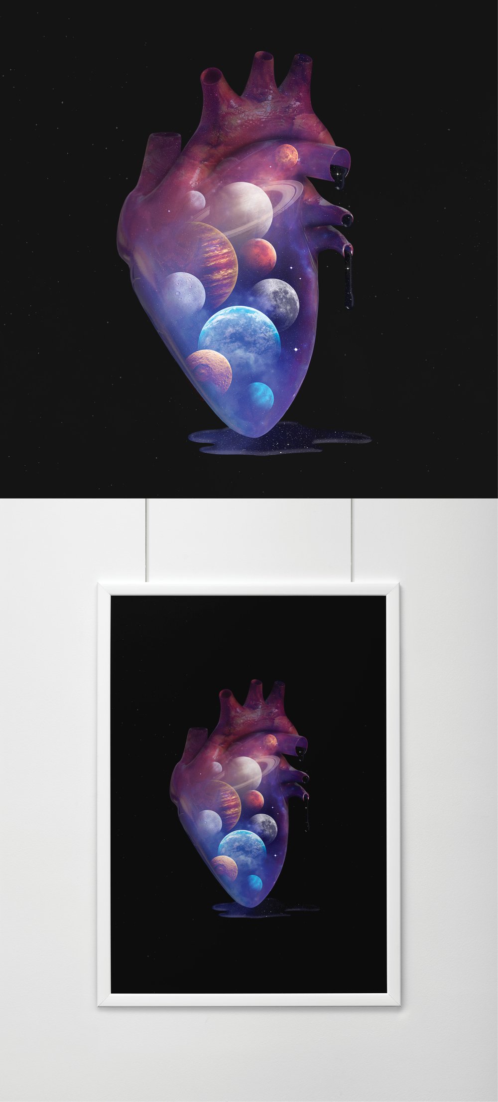 Image of Heart Planets Print
