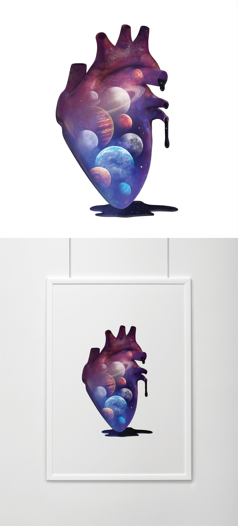 Image of Heart Planets Print