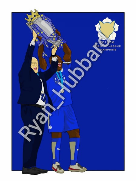 Image of Leicester City - Premier League Winners individual 16" x 12" player print