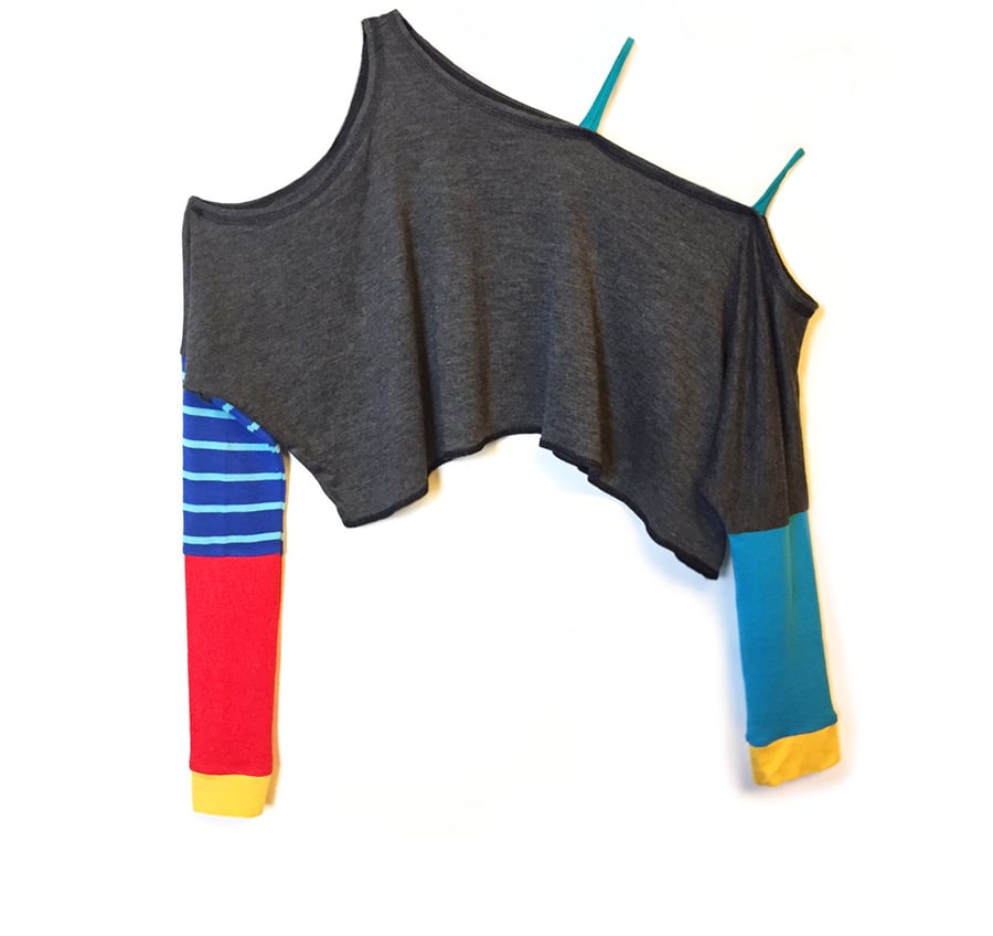 Image of Flash Dance Asymmetrical Crop Tunic