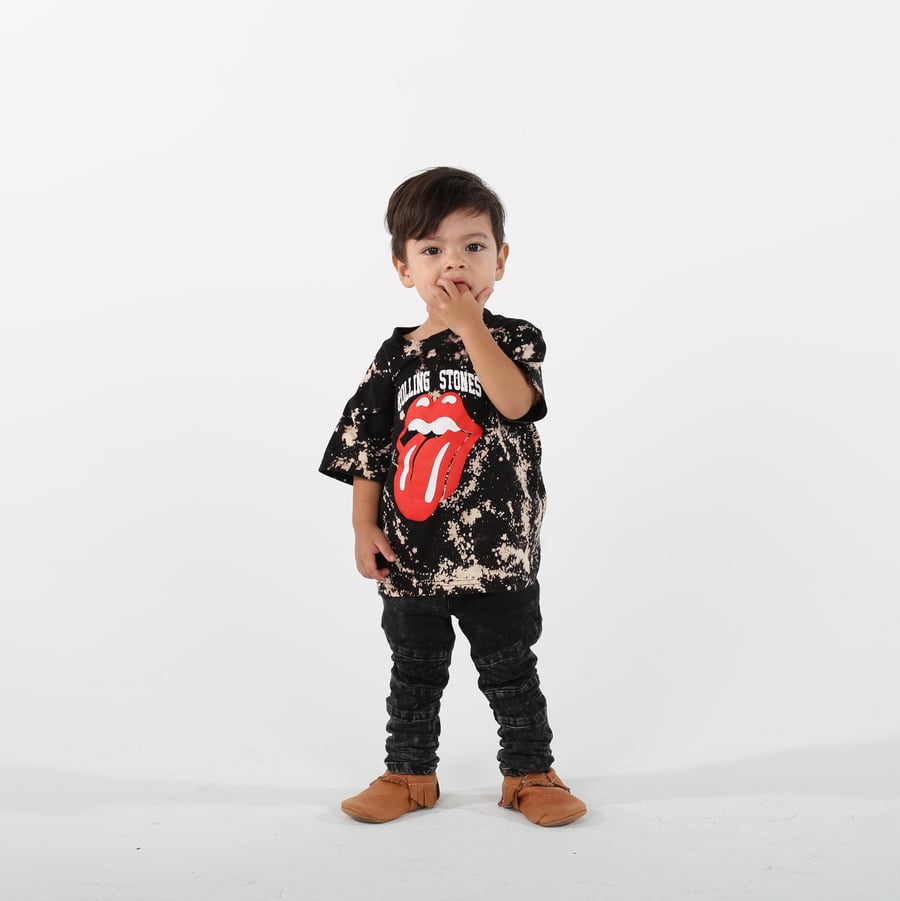 Image of KIDS Unisex 'ROLLING' Bleached Band Tee