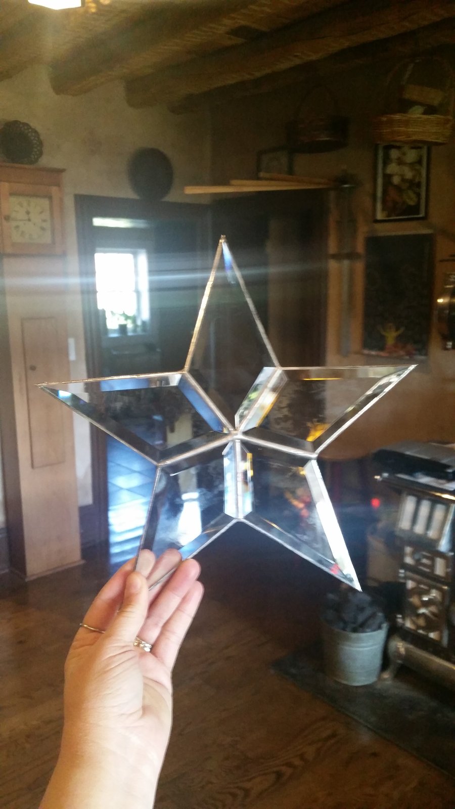 Image of Large Beveled Star -stained glass