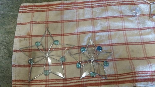 Image of Lg. Bevel & Gem Snowflake - stained glass