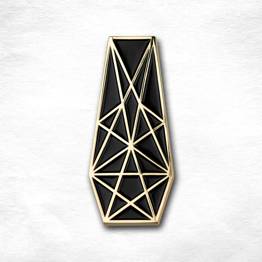 Image of Pentacle Coffin Pin - GOLD