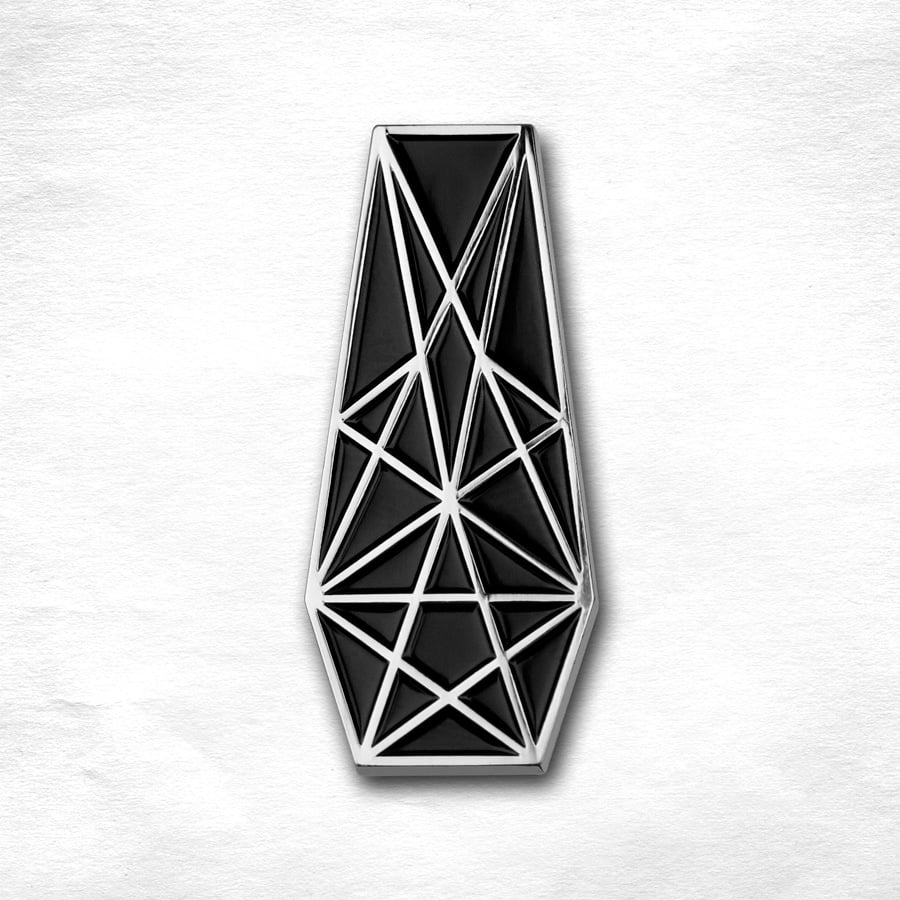 Image of Pentacle Coffin Pin - SILVER
