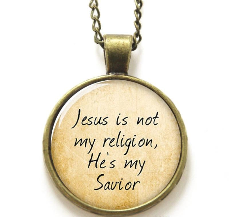 Image of Bronzetone 'Jesus Is My Savior' Necklace