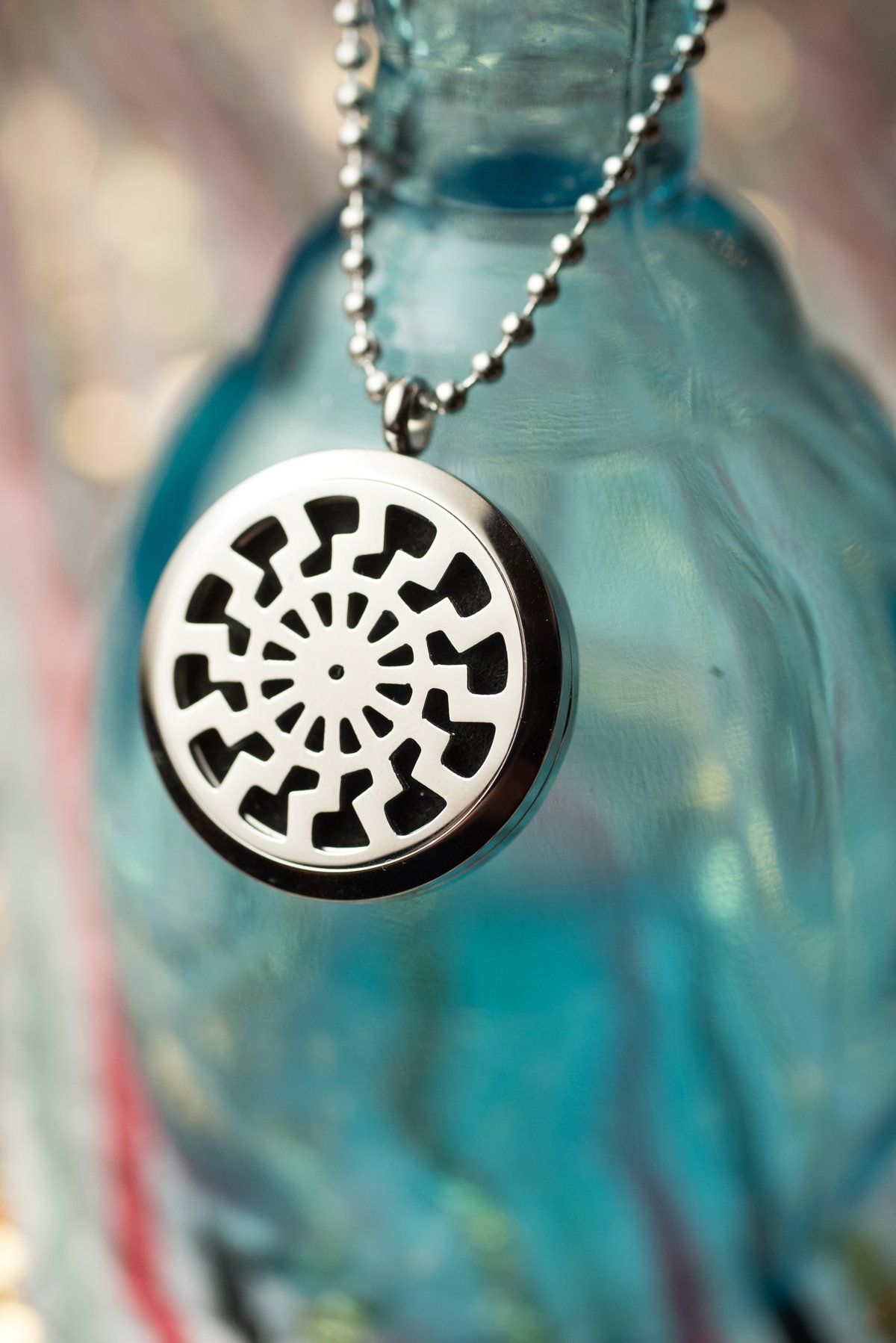 Image of Tribal Sun Essential Oil Diffuser Necklace