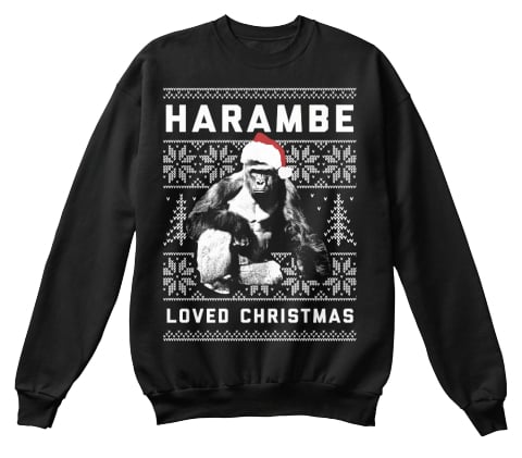 Image of "Harambe" Ugly Christmas Sweater