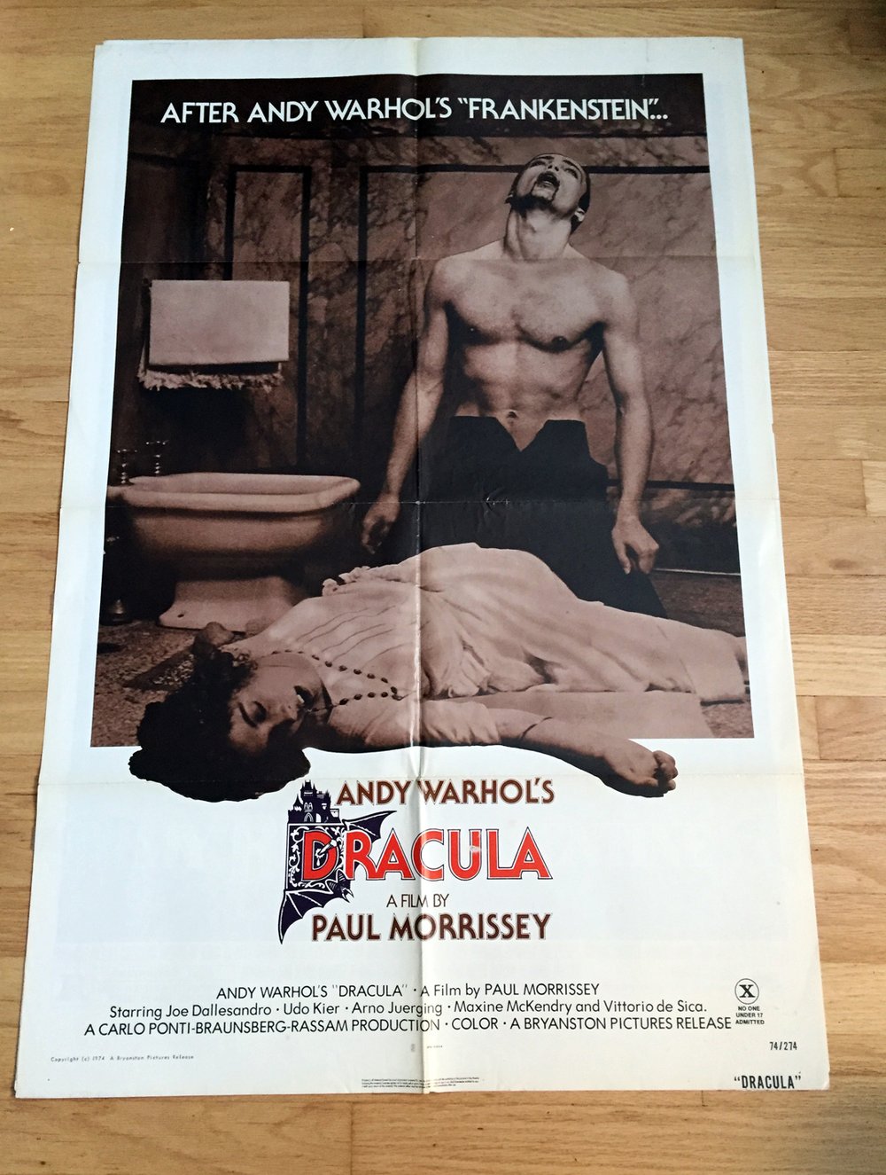 1974 Andy Warhol's Dracula Original U.S. One Sheet Movie Poster