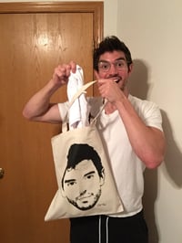 Image 3 of 50% OFF Canvas Tote Bag with Big Face