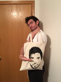 Image 5 of 50% OFF Canvas Tote Bag with Big Face