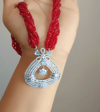Image 3 of Nazita_Short Hydropotey Set in Red with Adjustable Ring