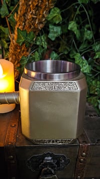 Image 2 of 👑The Armored Kingdom Gold Battle Hammer Of The Gods Mug