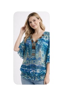 Image 3 of New 1X Marc Bouwer Beaded Collar Top #706*8