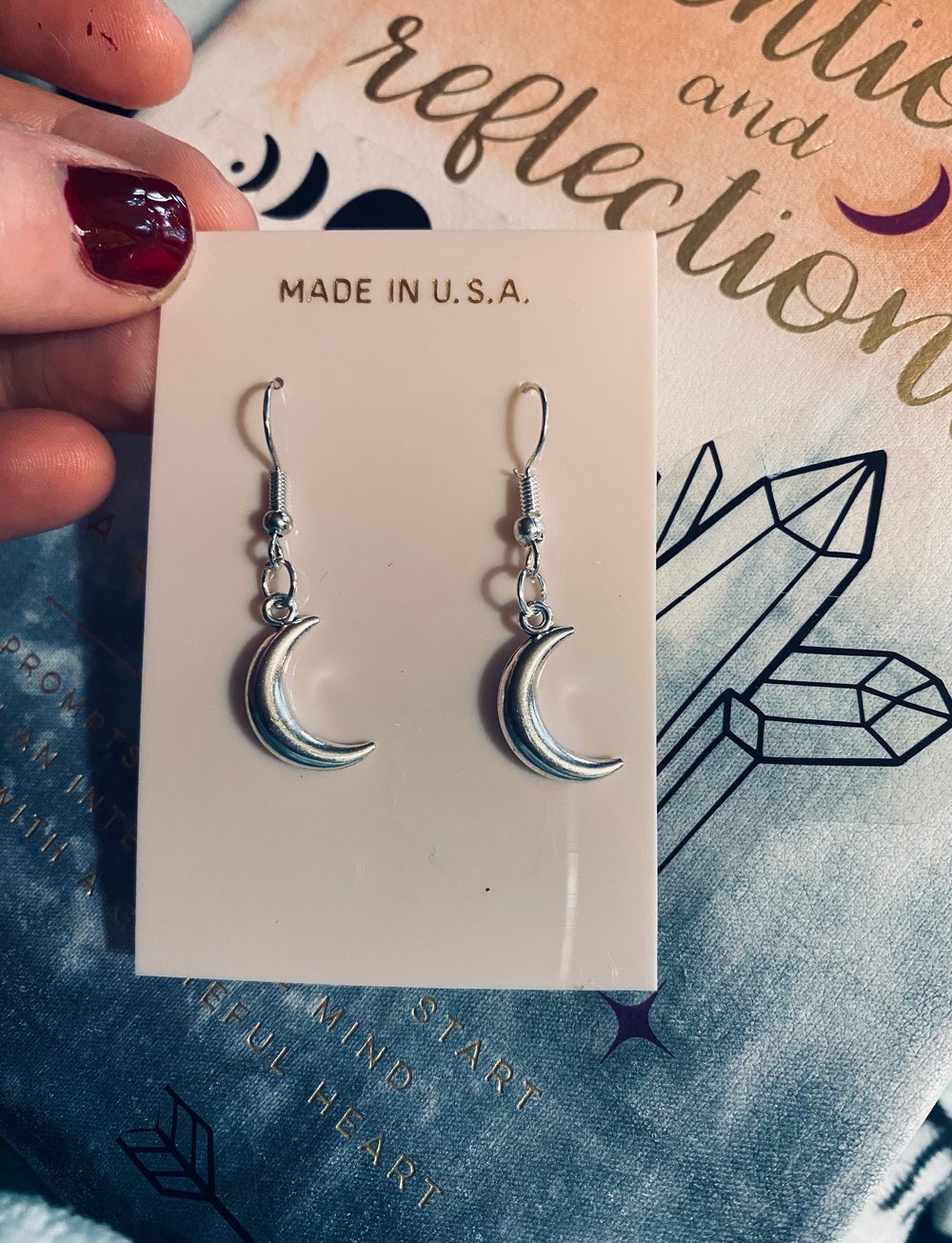Image of Silver Moon Earrings 