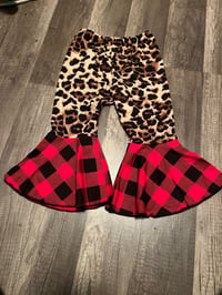 Image 2 of Leopard plaid set