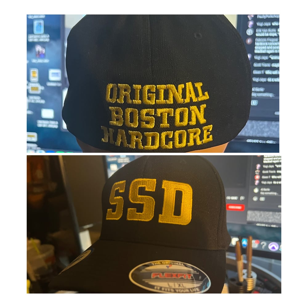 Black Flexfit Hat with SSD Front OBH back